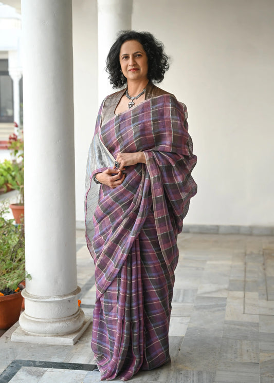 Multi Check saree - 6