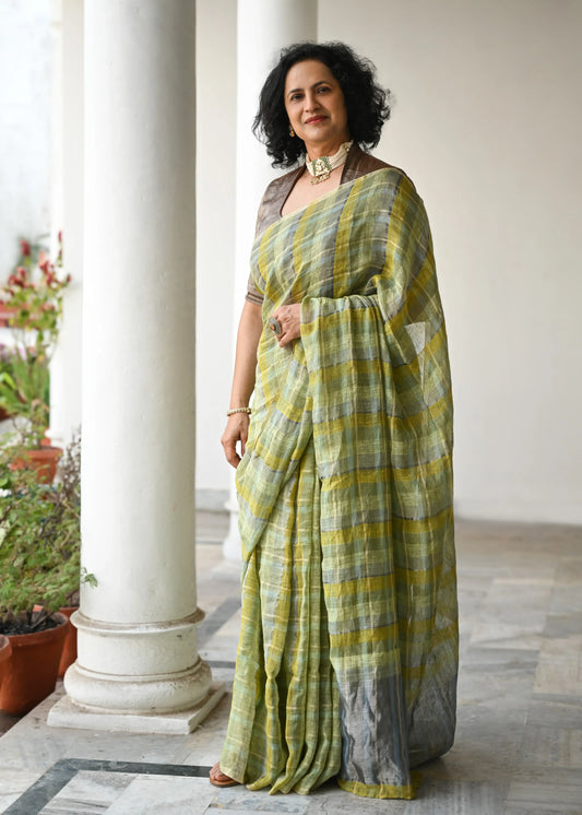 Multi Check saree - 5