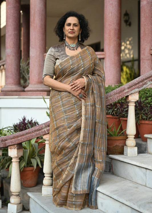 Multi Check saree - 2