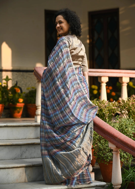 Multi Check saree - 1