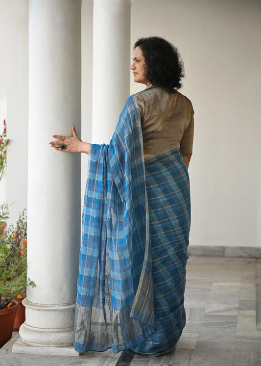 Multi Check saree - 7