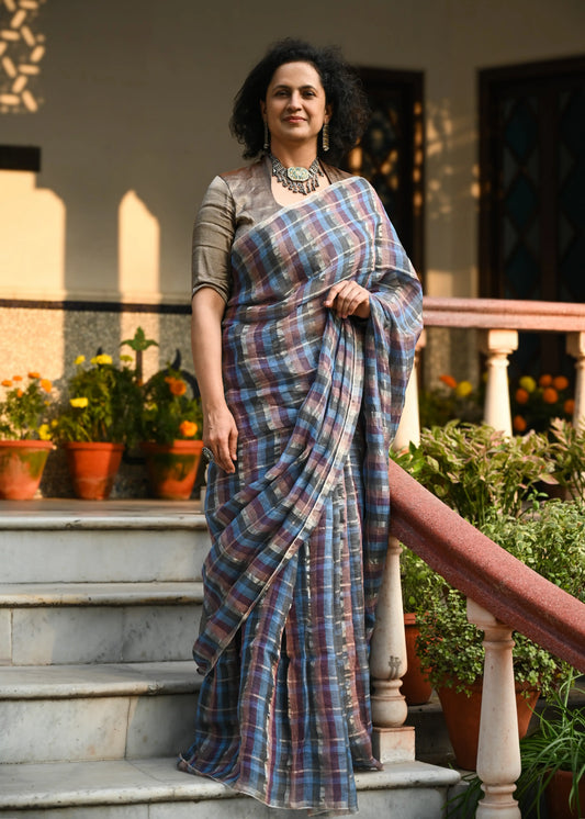 Multi Check saree - 1